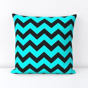 Black And Aqua Chevron