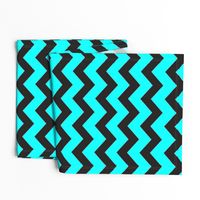 Black And Aqua Chevron