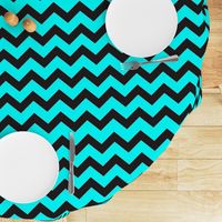 Black And Aqua Chevron