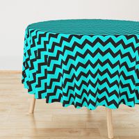 Black And Aqua Chevron