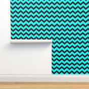 Black And Aqua Chevron