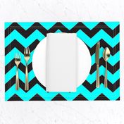 Black And Aqua Chevron