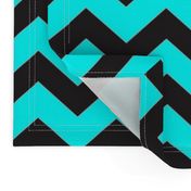 Black And Aqua Chevron