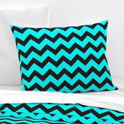 Black And Aqua Chevron