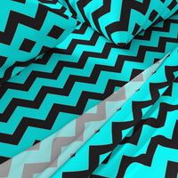 Black And Aqua Chevron