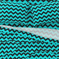 Black And Aqua Chevron