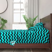 Black And Aqua Chevron