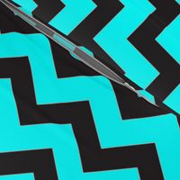 Black And Aqua Chevron