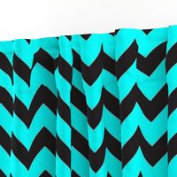 Black And Aqua Chevron