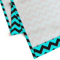 Black And Aqua Chevron