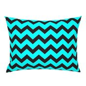 Black And Aqua Chevron