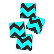 Black And Aqua Chevron