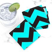 Black And Aqua Chevron