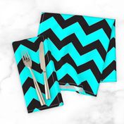 Black And Aqua Chevron