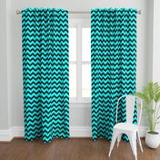 Black And Aqua Chevron