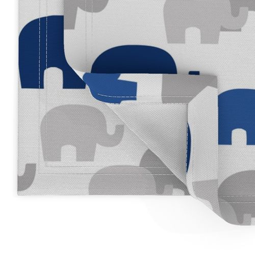 Navy Blue Gray Elephant Baby Boy Nursery