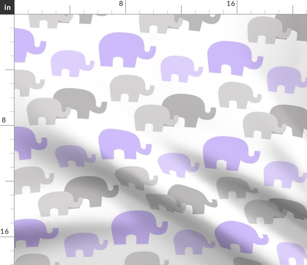 Purple Lavender Gray Elephant Baby Girl Nursery