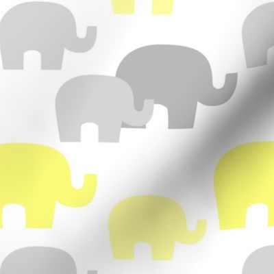 Yellow Gray Elephant Neutral Baby Nursery