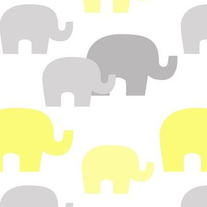 Yellow Gray Elephant Neutral Baby Nursery