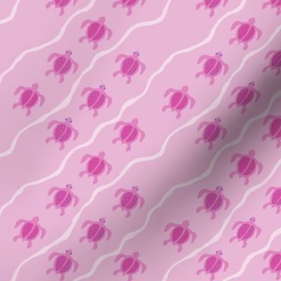 Little Tiny Swimming Turtles-pink