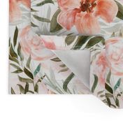 18" Mediterranean  Oleander  Hand drawn flowers for nursery double layer - pantone peach fuzz
