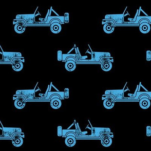 jeeps - blue on black - LAD19