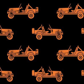 jeeps - orange on black - LAD19