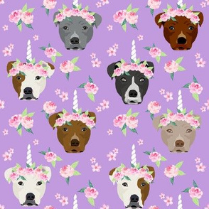 pitbull unicorn crown fabric - dog unicorn fabric, floral crown fabric, flower crown fabric - purple