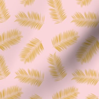 Palm leave summer jungle sweet surf theme tropical garden print golden beige SMALL