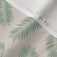 Palm leave summer jungle sweet surf theme tropical garden print green beige SMALL