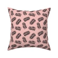 Palm leave summer jungle sweet surf theme tropical garden print pink blush black SMALL