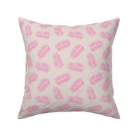 Palm leave summer jungle sweet surf theme tropical garden print pink monochrome pink beige SMALL
