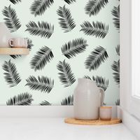 Palm leave summer jungle sweet surf theme tropical garden print pink monochrome black and white 