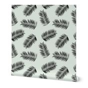 Palm leave summer jungle sweet surf theme tropical garden print pink monochrome black and white 