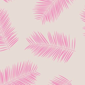 Palm leave summer jungle sweet surf theme tropical garden print pink monochrome pink beige
