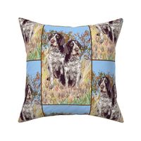 german wirehaired Pointers on rustic background 