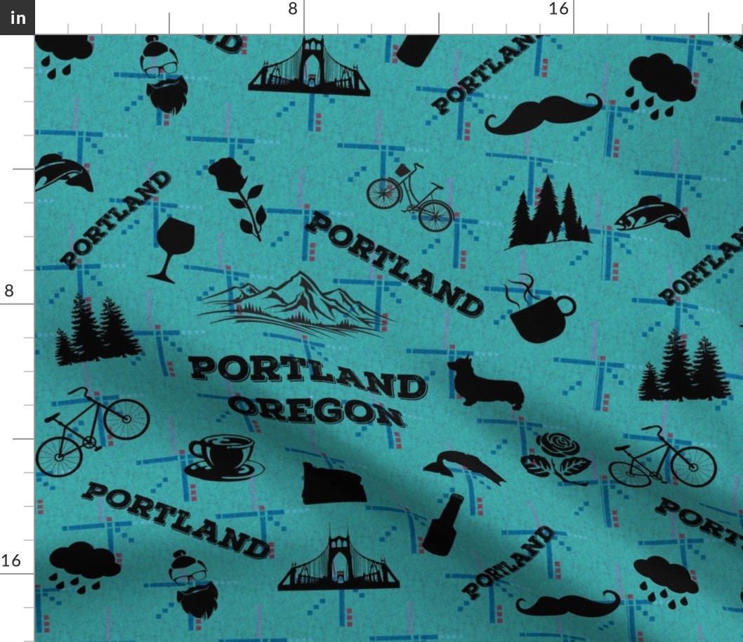 Portland Icons on PDX Carpet