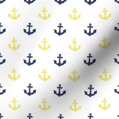 Mustard and Navy Anchors by Angel Gerardo