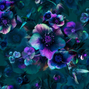 Moody flower blueish300 6300x5400