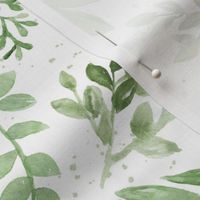 Soft Eucalyptus Watercolor Smaller Leaves Pattern