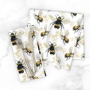 Bees on white