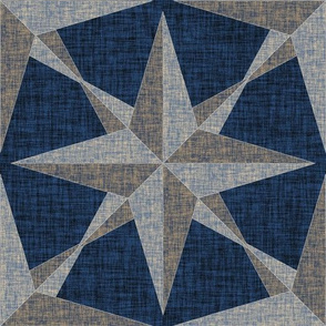 Compass Rose on a Sea of Blue