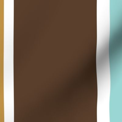 Bold Vertical Stripes in Turquoise, Amber, Brown and White // JUMBO Scale - 179 DPI