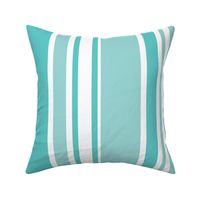 Turquoise Blue and White Striped Print // JUMBO Scale - 209 DPI