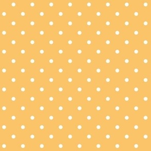 Goldenrod Saffron Yellow and White Polka Dot Print // Medium Scale - 2700 DPI