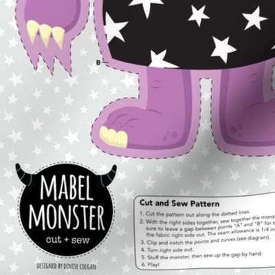 Mabel Monster Cut and Sew Plushie Pillow Project