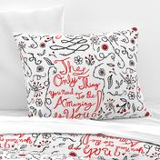 affirmation pattern black and red
