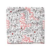 affirmation pattern black and red