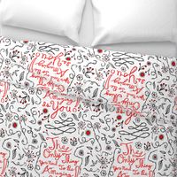 affirmation pattern black and red