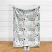 Boho Woodland Creatures Cheater Quilt / Whole Cloth